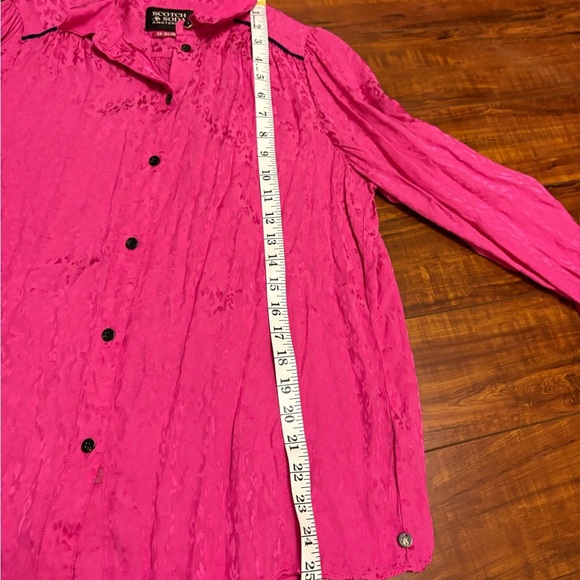 Scotch And Soda Women’s Slim Fitted Pipped Pink Button Up Blouse Size Medium(8) - Picture 14 of 16
